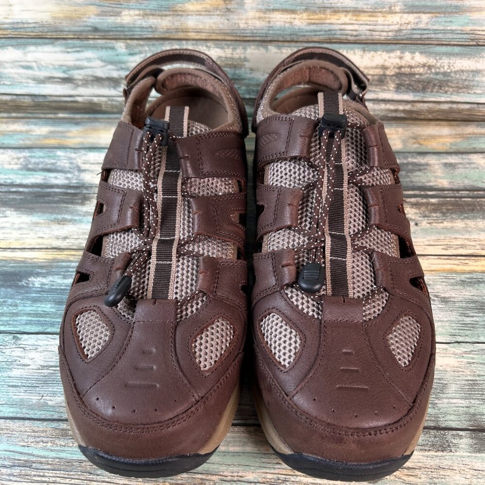 Orthofeet Fisherman Sandals Mens 13W  Orthotic Casual Comfort Shoe Brown Leather